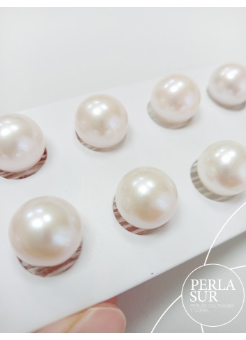 Pareja perla esférica 1/2t Edison 12-12'5mm blanca