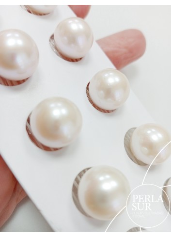 Pareja perla esférica 1/2t Edison 12-12'5mm blanca