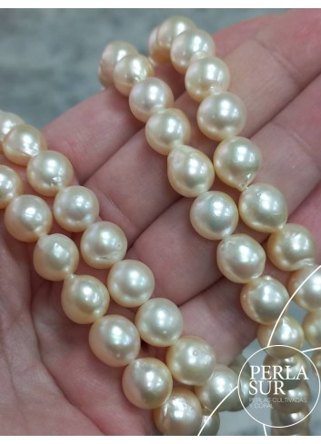 Necklace 9-9'5mm Baroque Golden Akoya Pearls