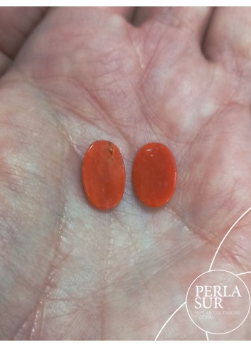 Par camafeo 13x8'5mm Oval Coral Mediterráneo