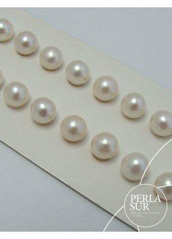 Pair 7-7'5mm C 1/2drilled White pearls