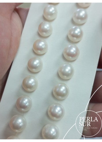 Pareja perla esférica 1/2t 7'5-8mm B Blanca