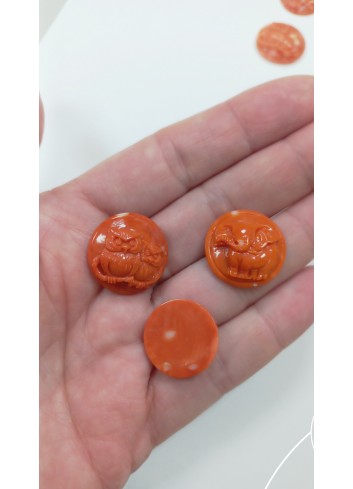 Cabujón Búho 20mm Coral Japonés