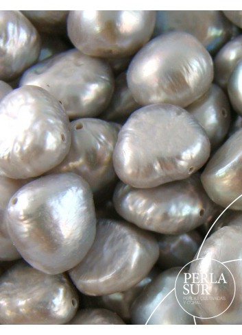 Perla barroca gris 10-11mm pasada