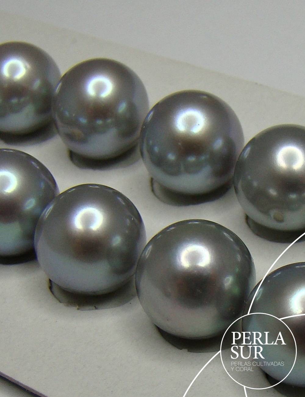 Perla esférica gris 10-10.5mm