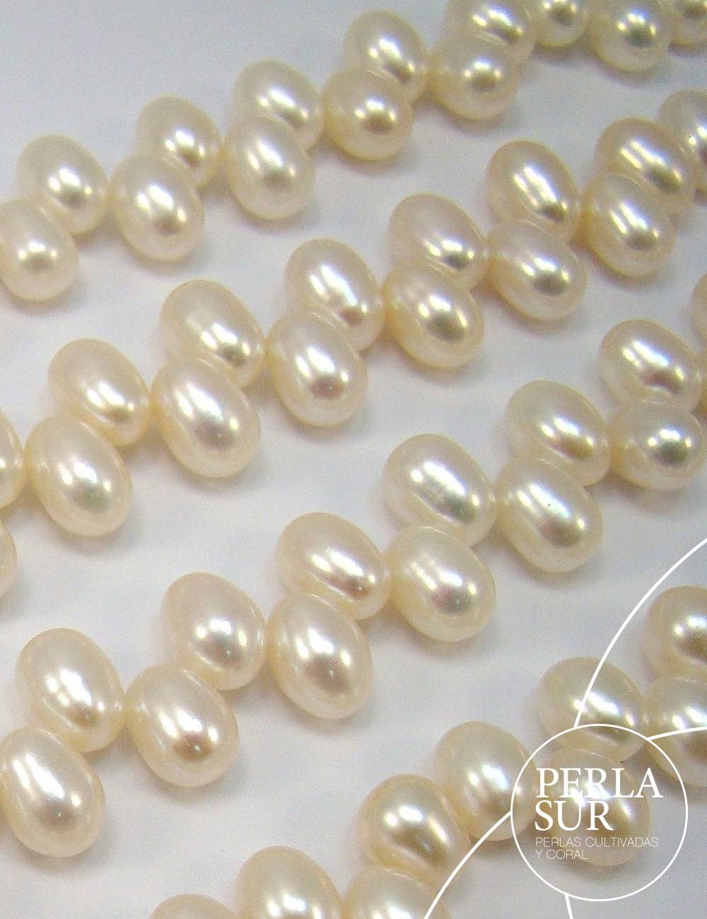 Hilo perla oval cruzada 6-6.5mm