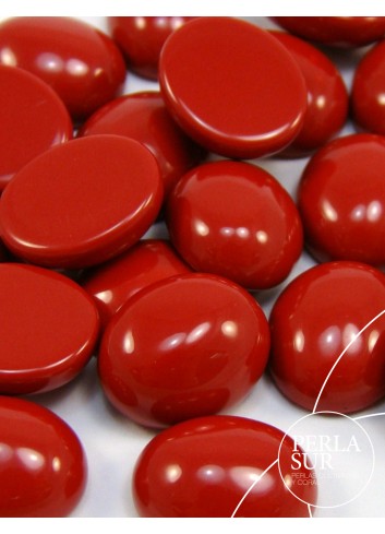 Cabuchón oval 10x12mm coral reconstituído