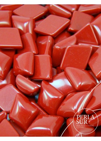 Cabuchón 8x11mm rombo coral reconstituído