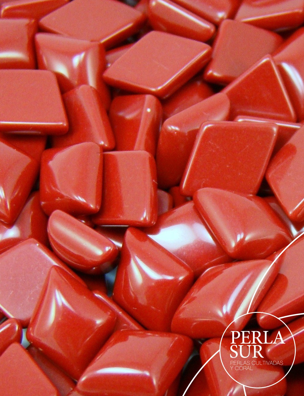 Cabuchón 8x11mm rombo coral reconstituído