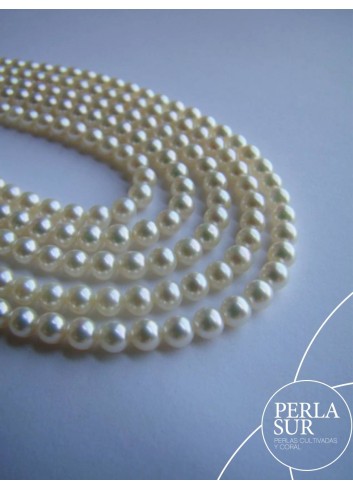 13540194-Necklace 3´5-4 mm A Round Golden Akoya