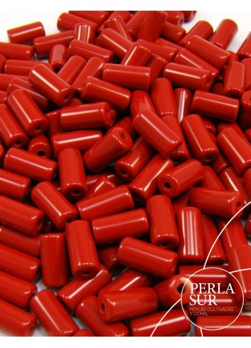 Tubo Pasado 4x8mm Coral Sintético