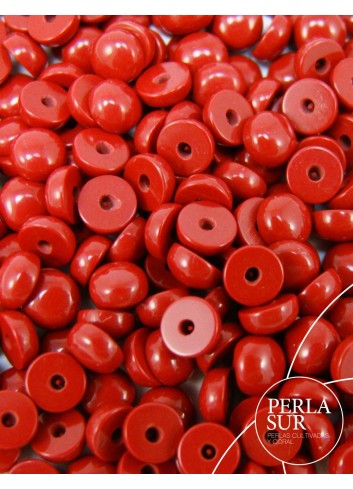 Botón 4'5mm 1/2t coral sintético (rojo)