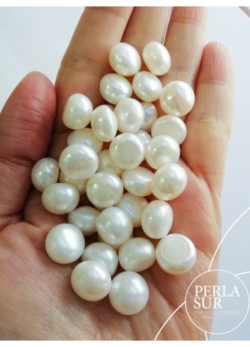 Perla 11-12mm ST botón blanca