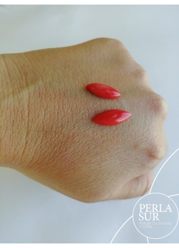 Cabujón 6x16mm Marquise Coral japonés