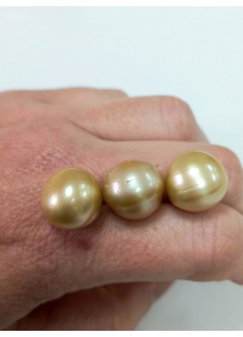 Loose 14-15mm Drilled Baroque Golden Australian Pearl