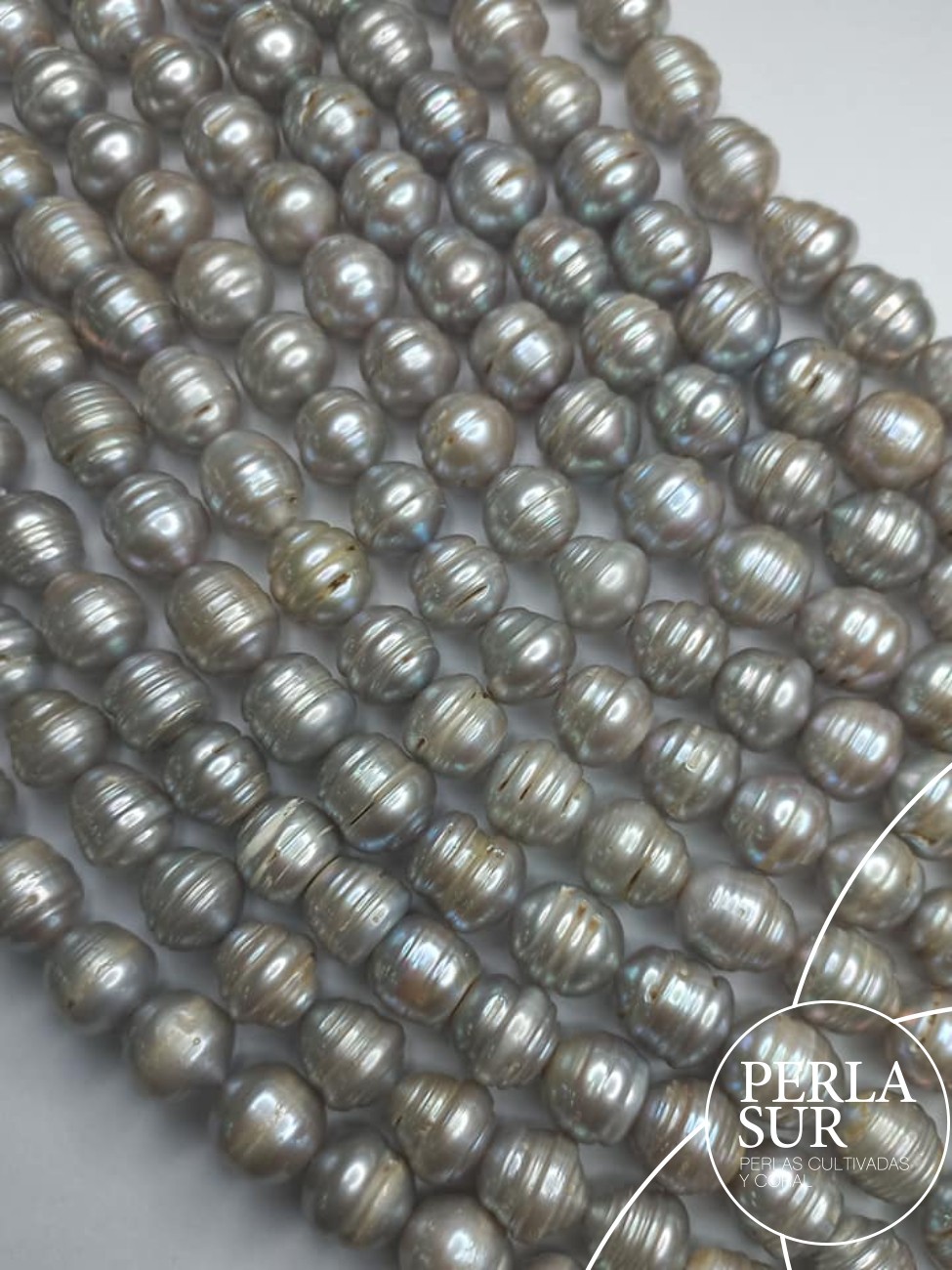 Hilo perla barroca 11-12mm gris