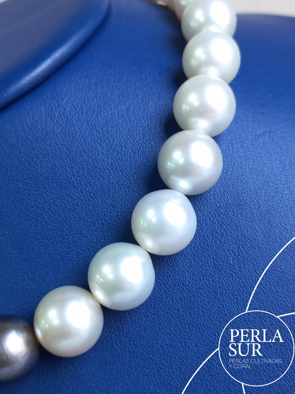 Collar perla A+T 12 a 14mm Bicolor 33p 41cm