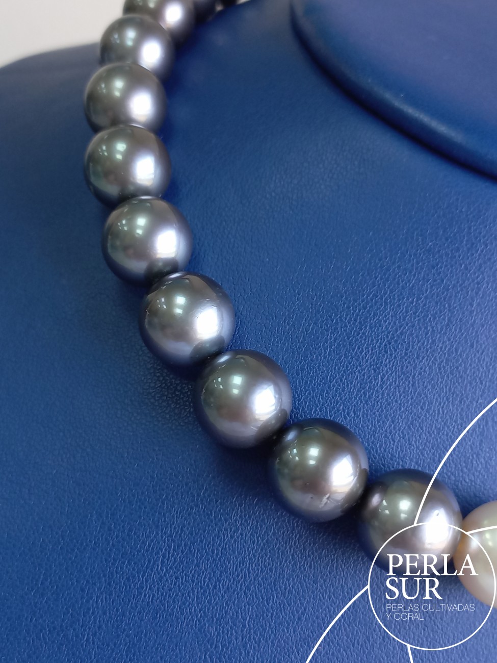 Collar perla A+T 12 a 14mm Bicolor 33p 41cm
