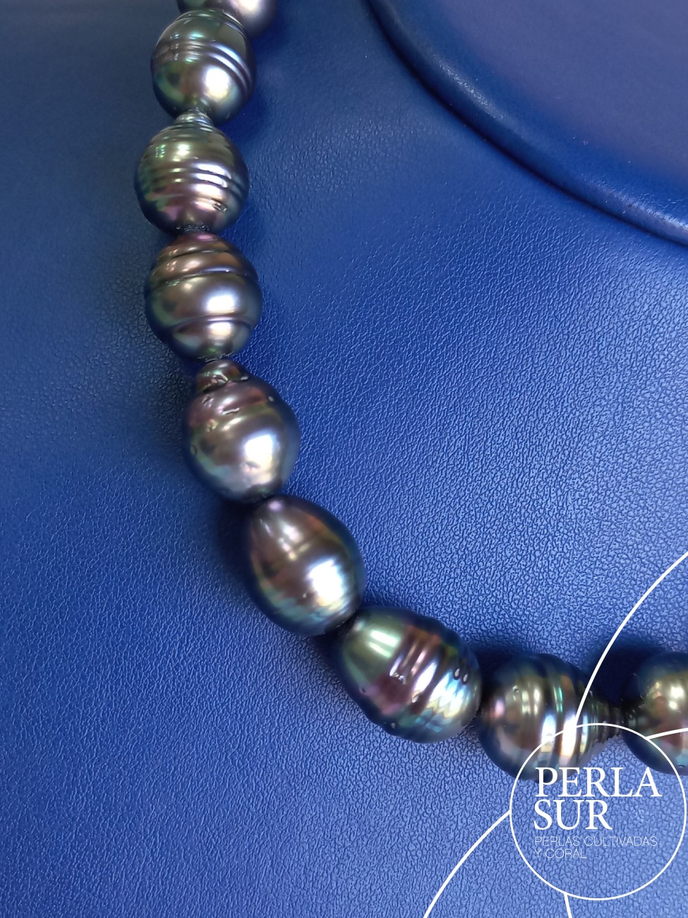 Collar Tahití 12x14'3mm Barroca Perilla Círculos
