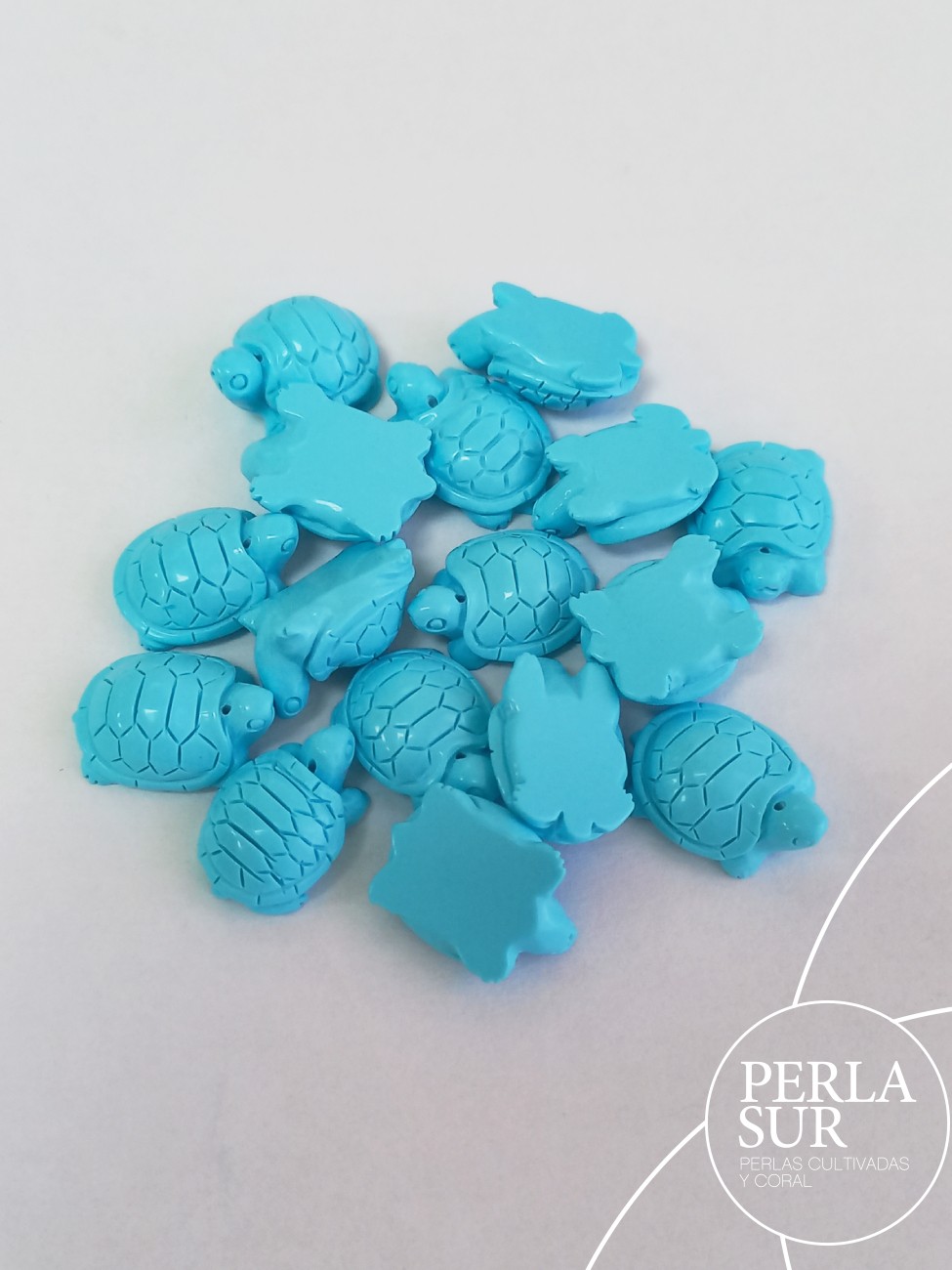 Tortugas 12x16mm turquesa reconstituída