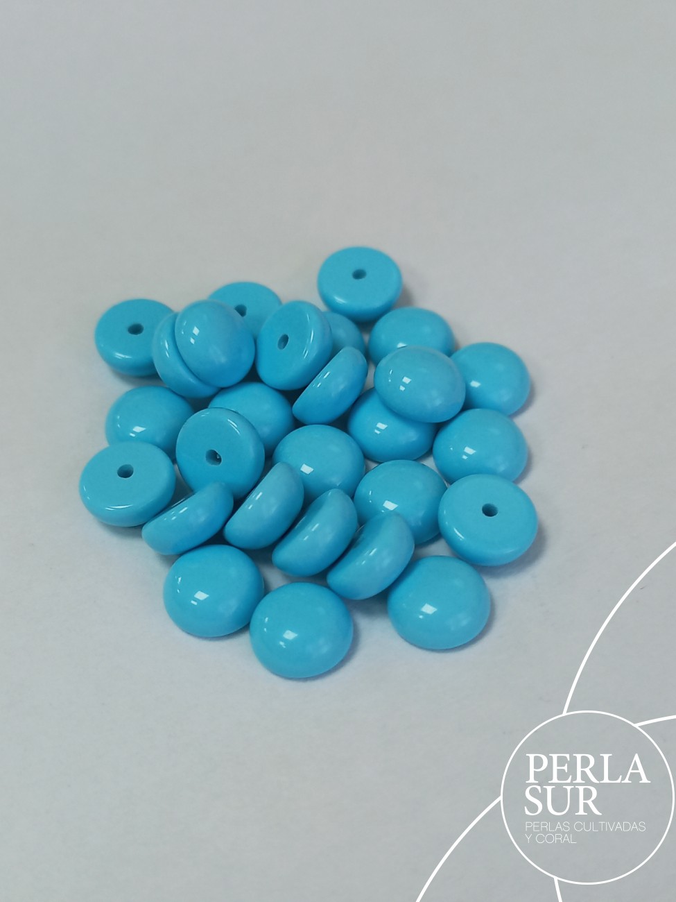 Botón 8mm 1/2T Turquesa Reconstituída