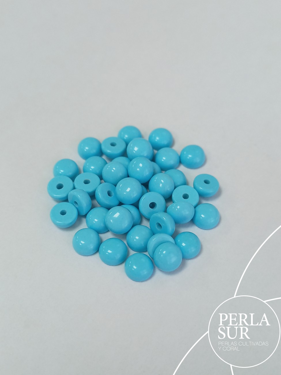Botón 5mm 1/2T Turquesa Reconstituída