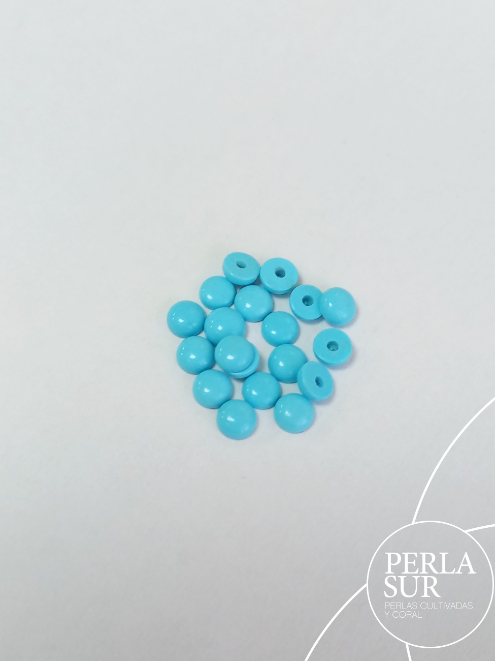Botón 4'5mm 1/2T Turquesa Reconstituída