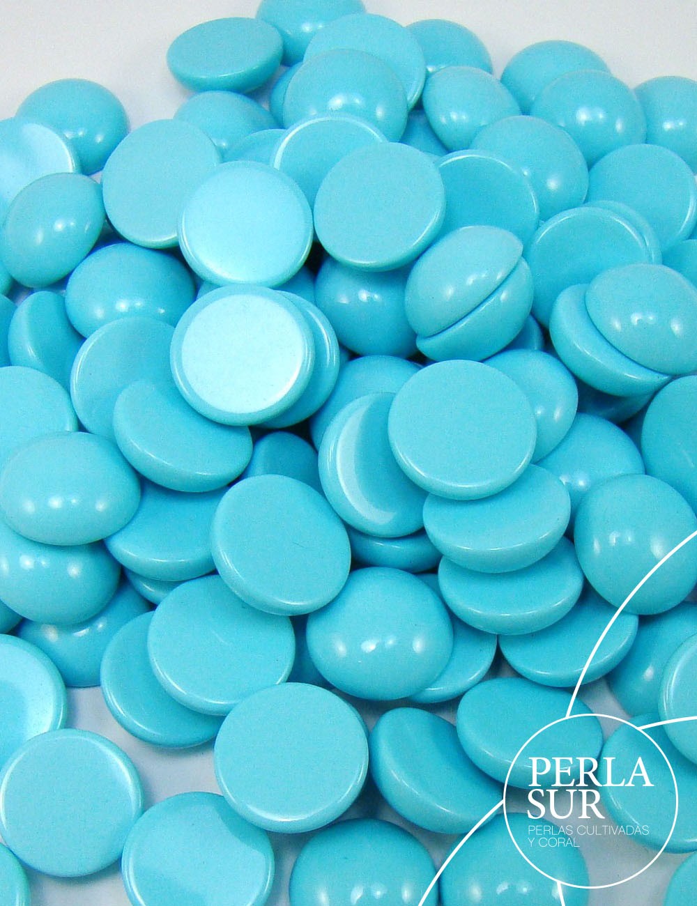 Cabuchón redondo 13mm turquesa reconstituída