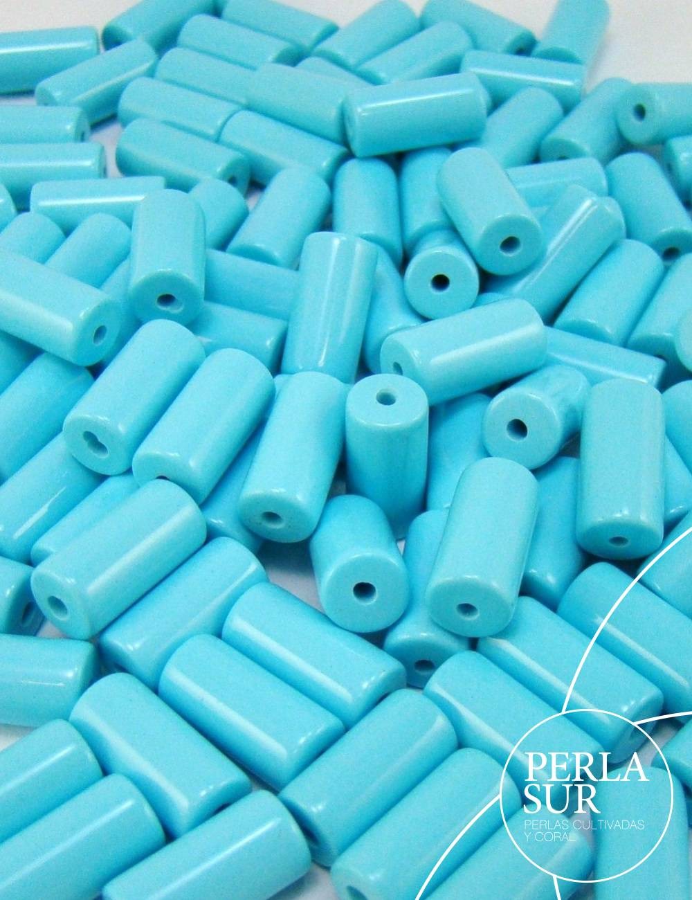 Tubo 5x10mm Pasado Turquesa Reconstituída