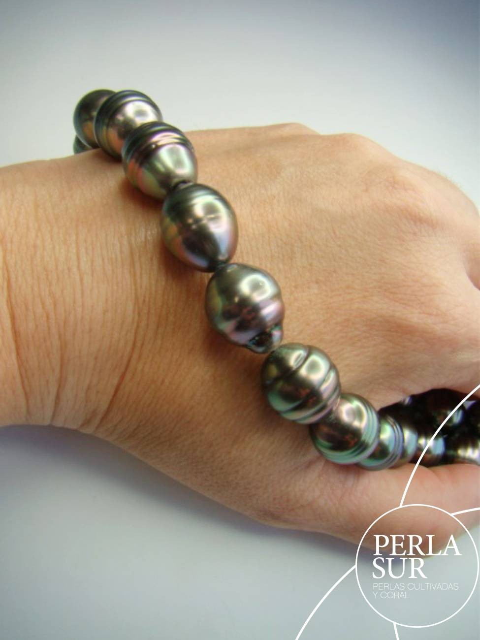 Collar Tahití 12x14'3mm Barroca Perilla Círculos