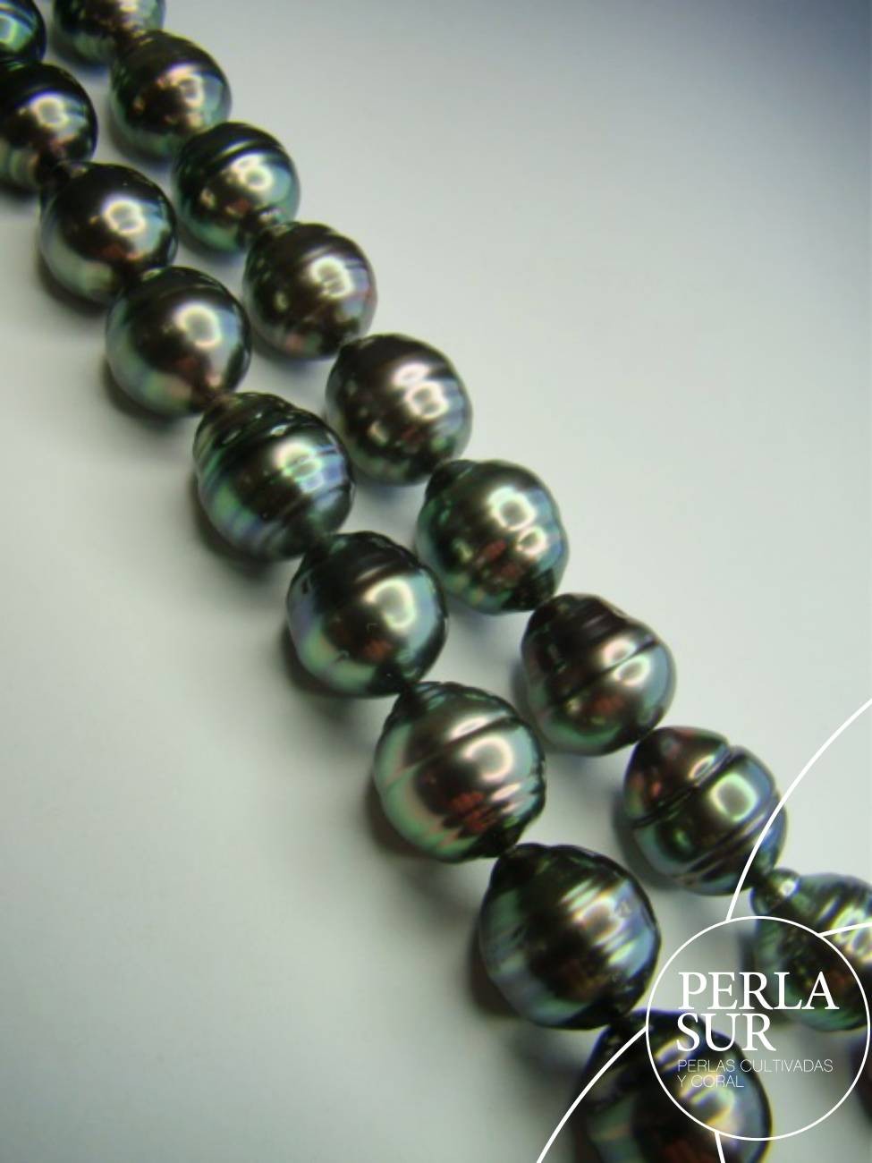 Collar Tahití 12x14'3mm Barroca Perilla Círculos