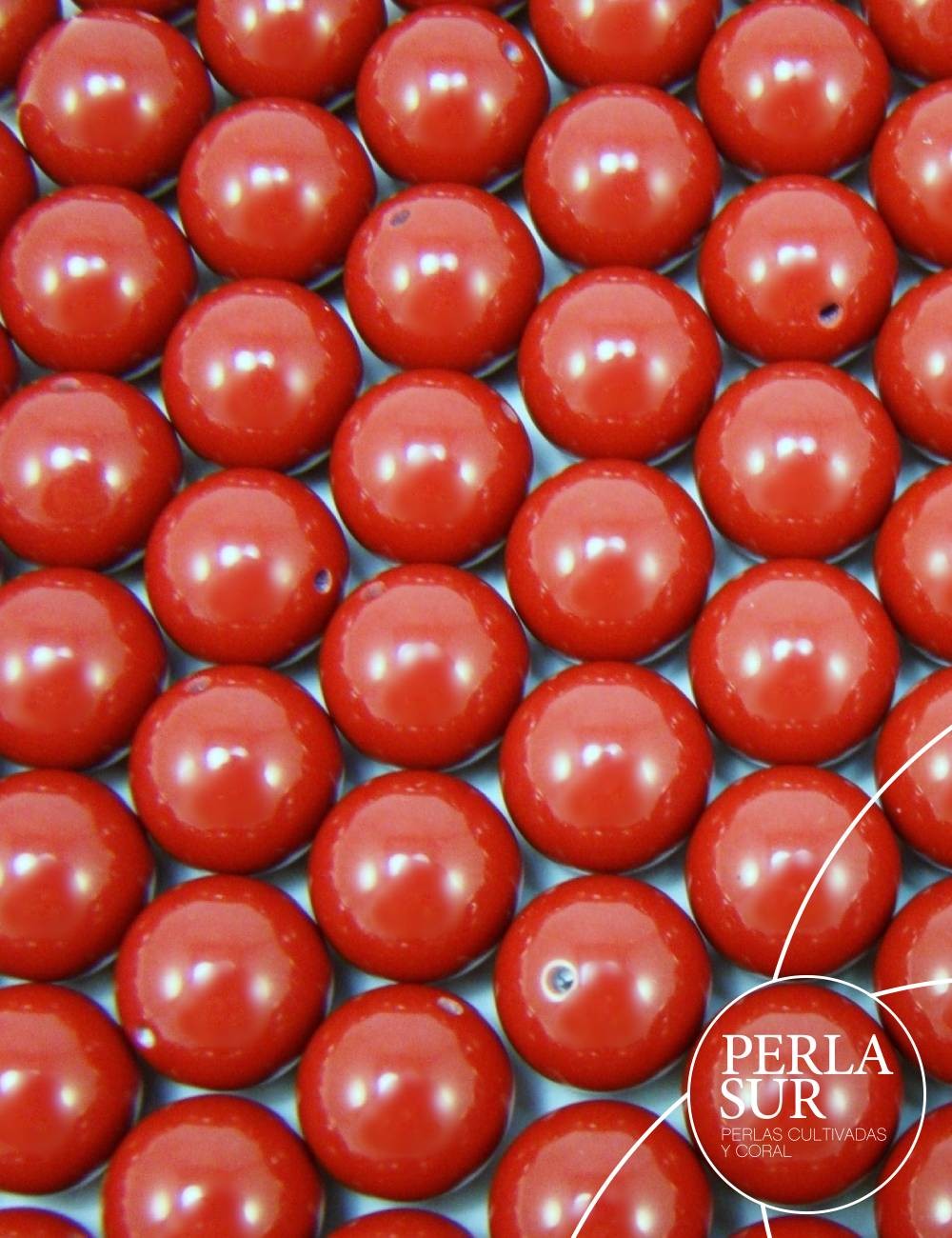 Bola 13-13´5mm pasada coral sintético (rojo)