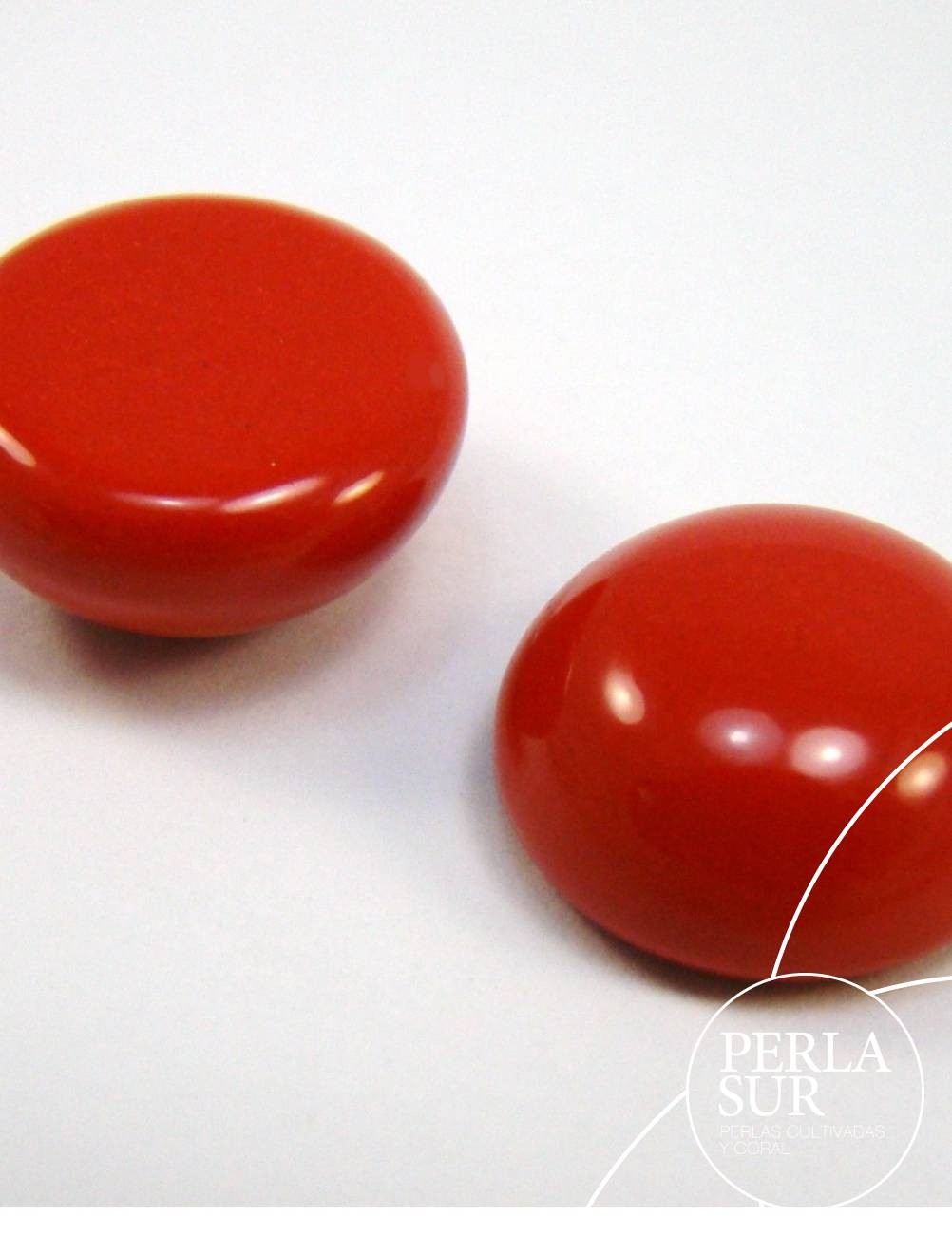 Botón 6mm sin taladro coral sintético (rojo)