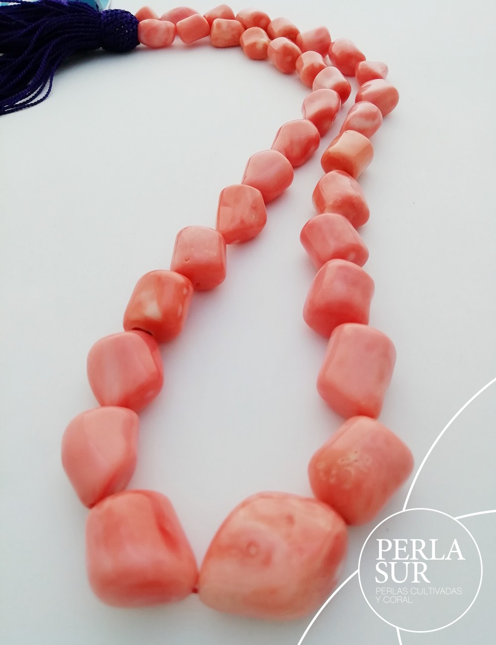 Collar barroco 7-18mm coral japonés 54cm