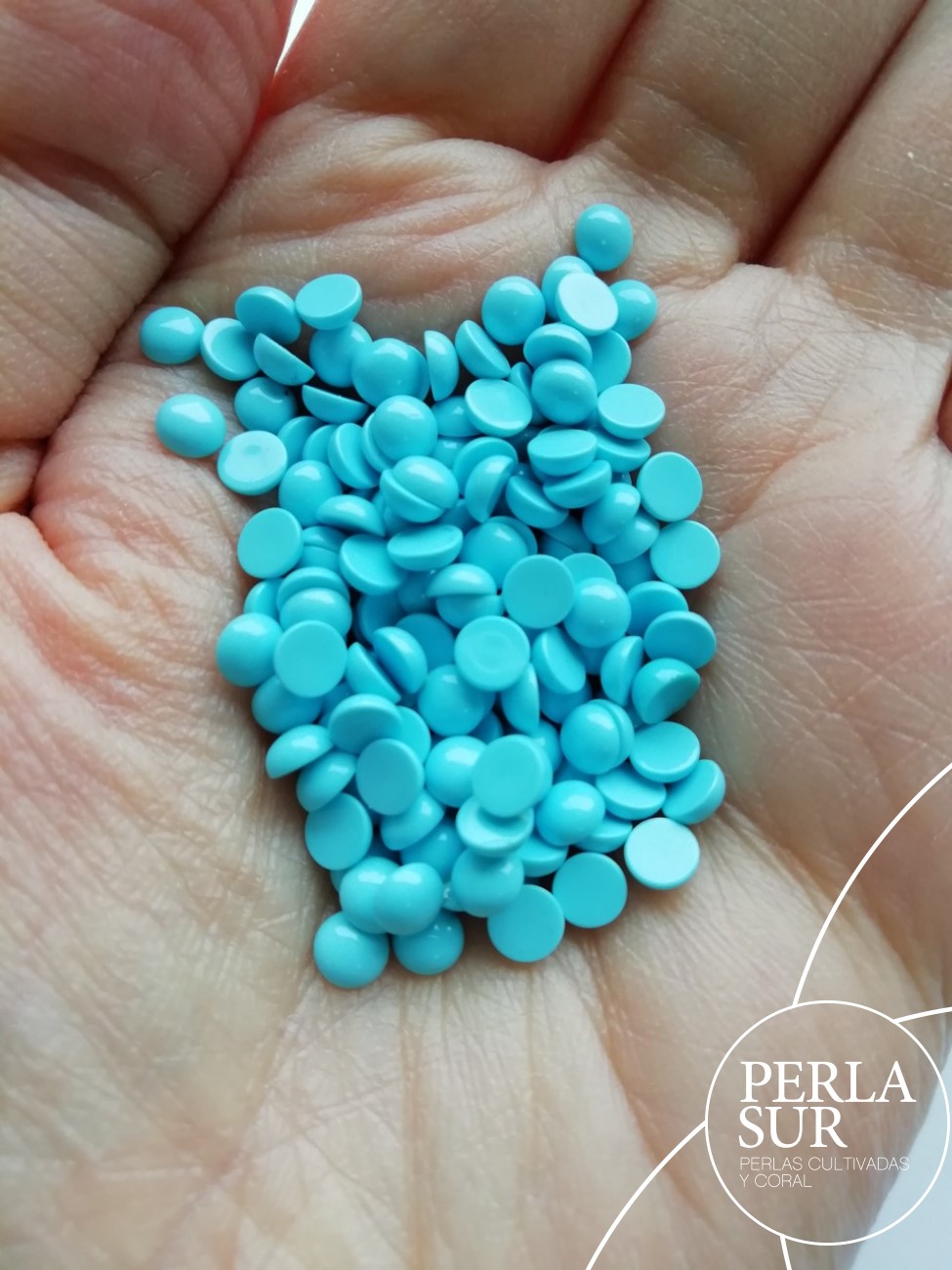 Cabujón 4mm Redondo Turquesa Reconstituída