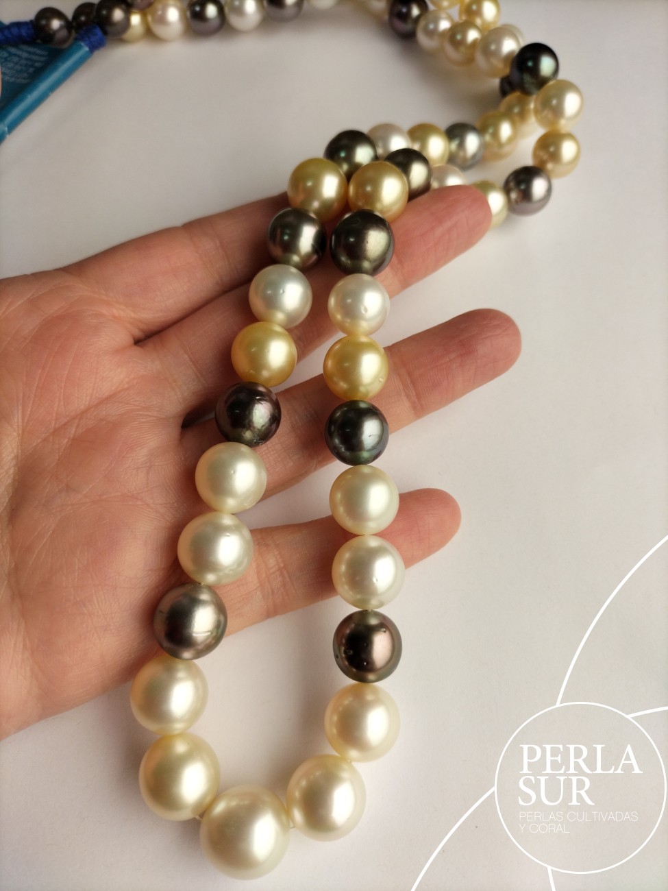Collar perla A+T+G 9'5 a 13'5mm 61p 68cm