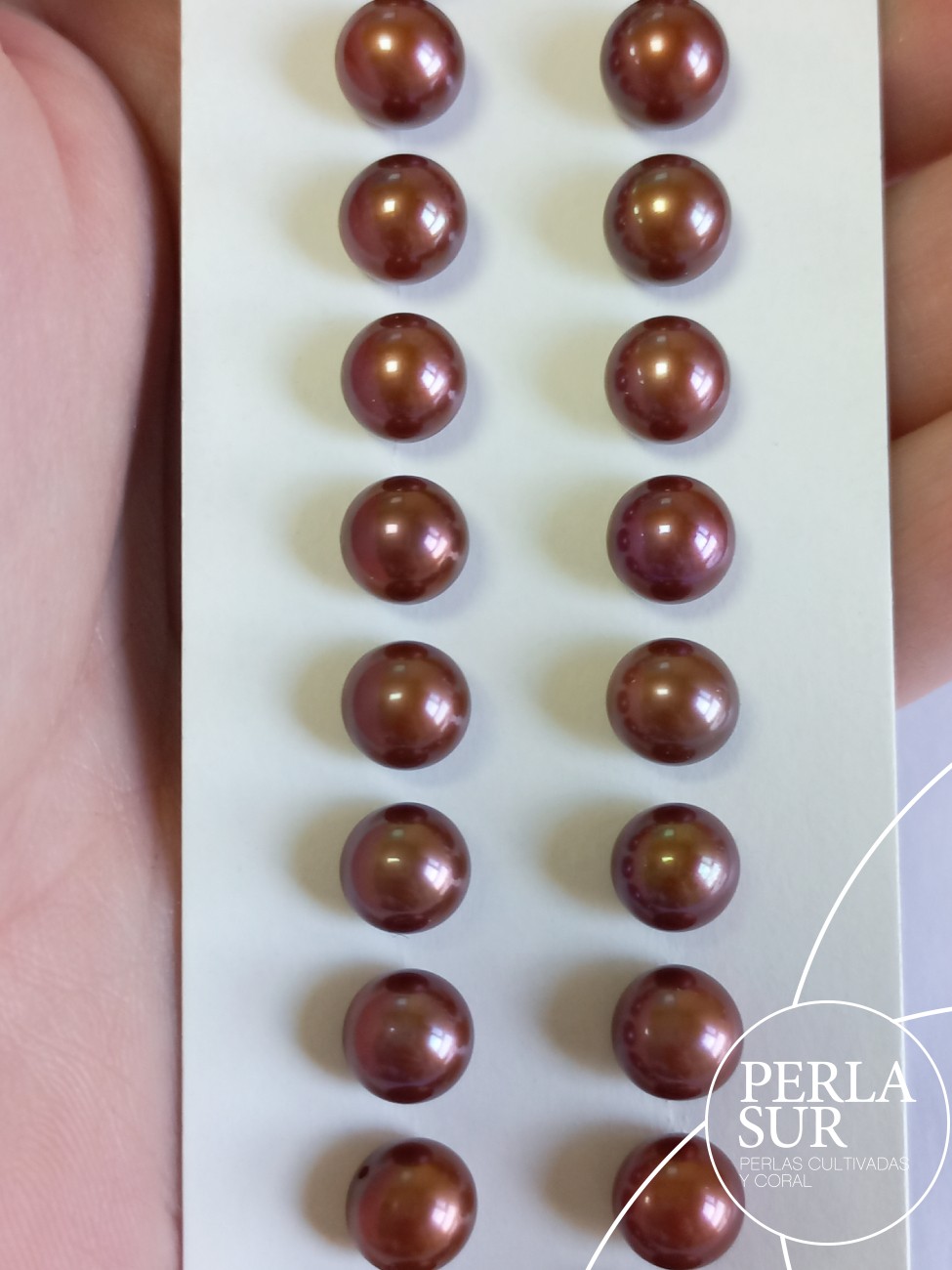 Pareja perla 1/2t 7'5-8mm Chocolate