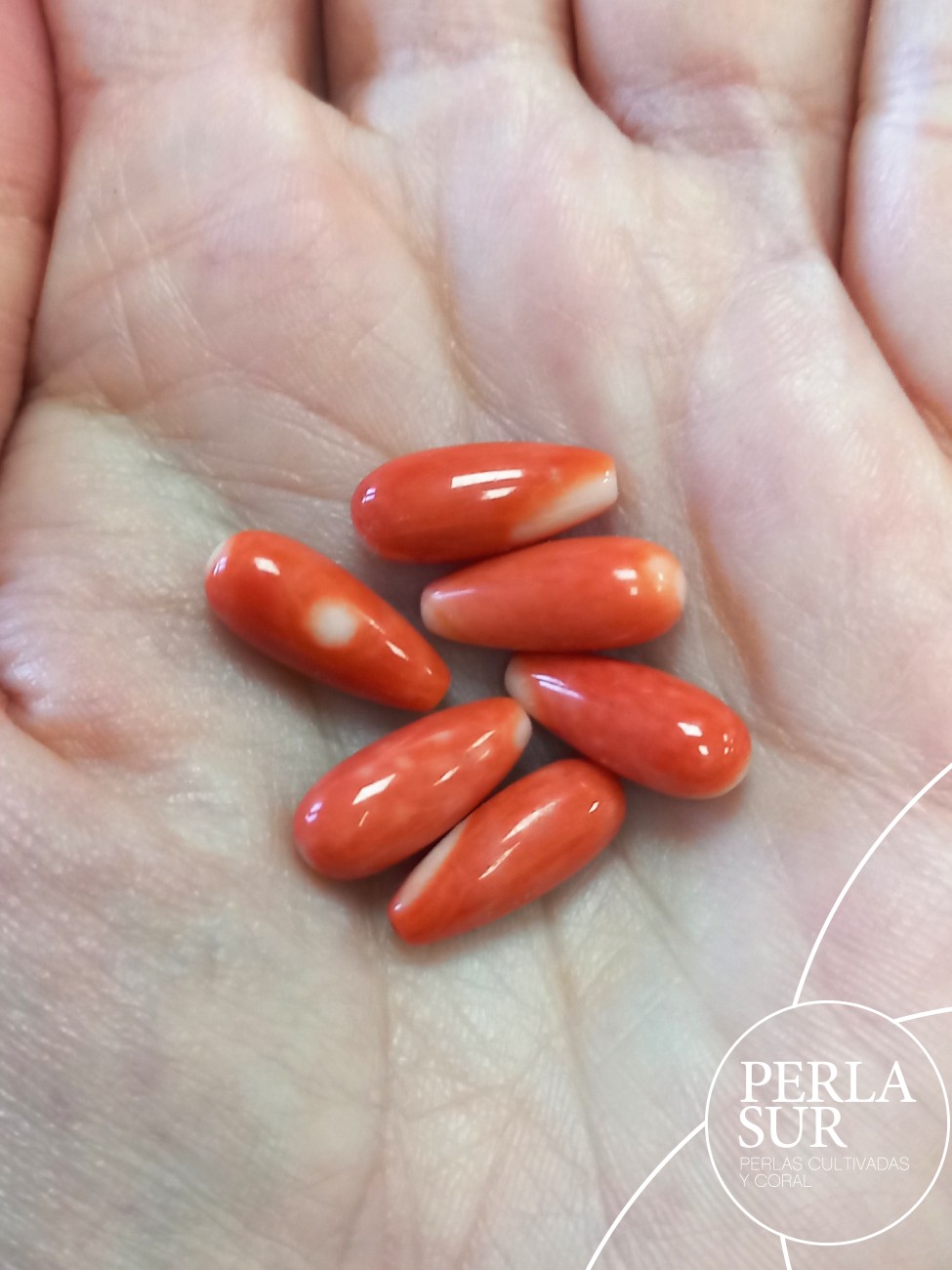 Par Perillas 6x15mm 1/2T coral Japonés