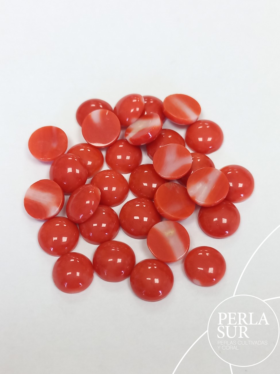 Cabujón 7mm Redondo Coral Japonés