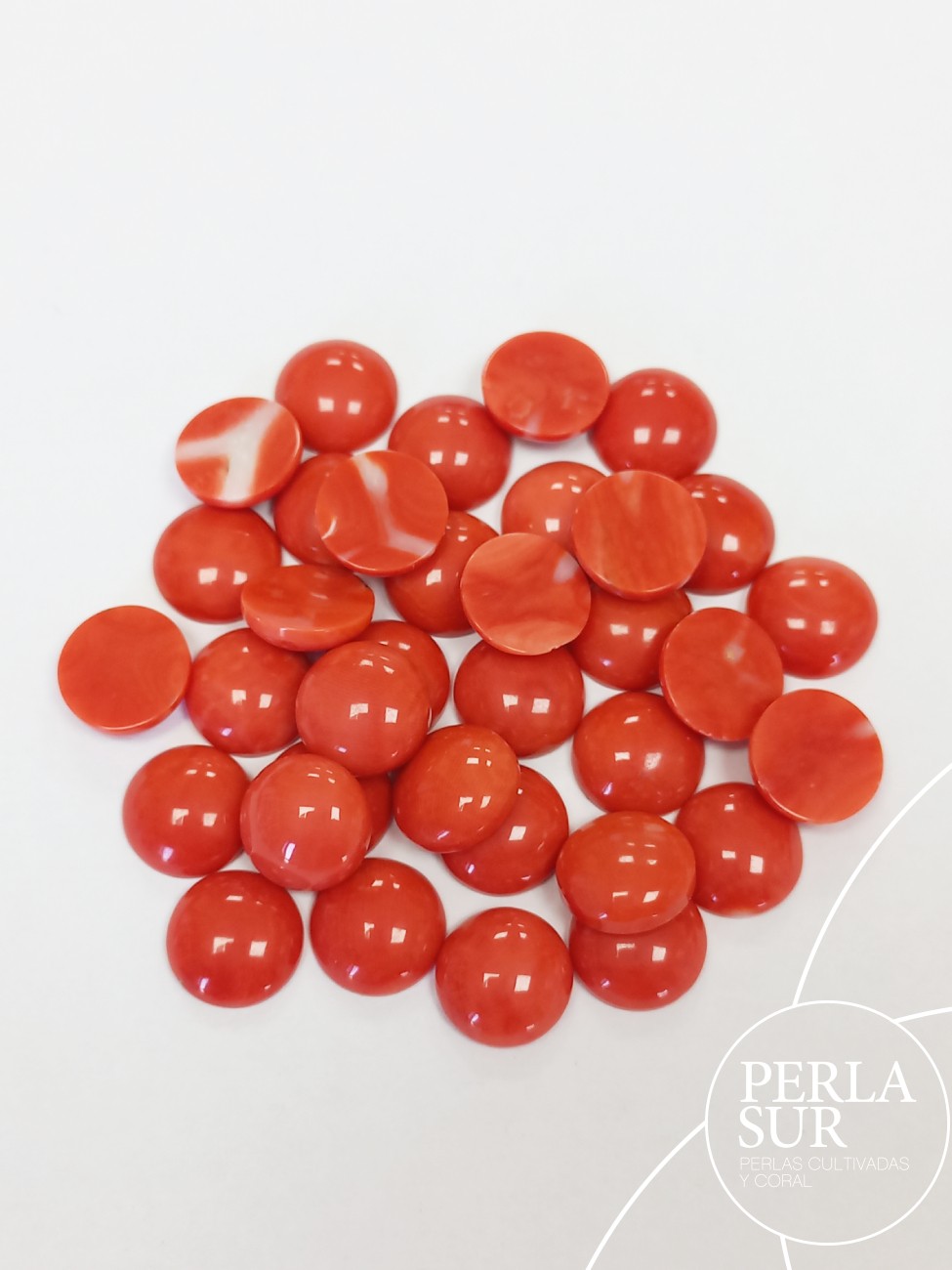 Cabujón 11mm Redondo Coral Japonés