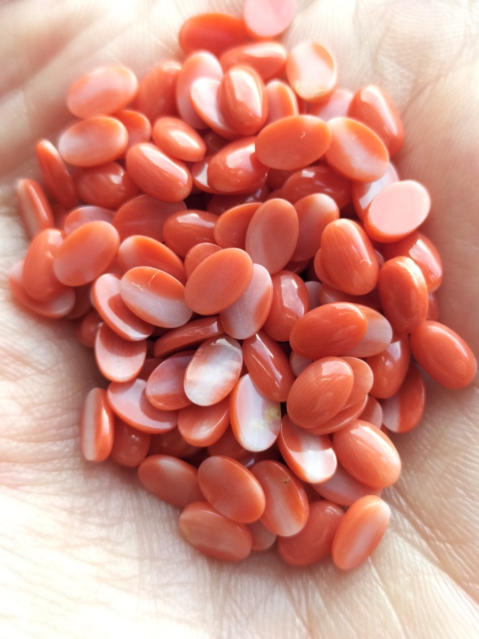 Cabujón 4x6mm Oval Coral Japonés