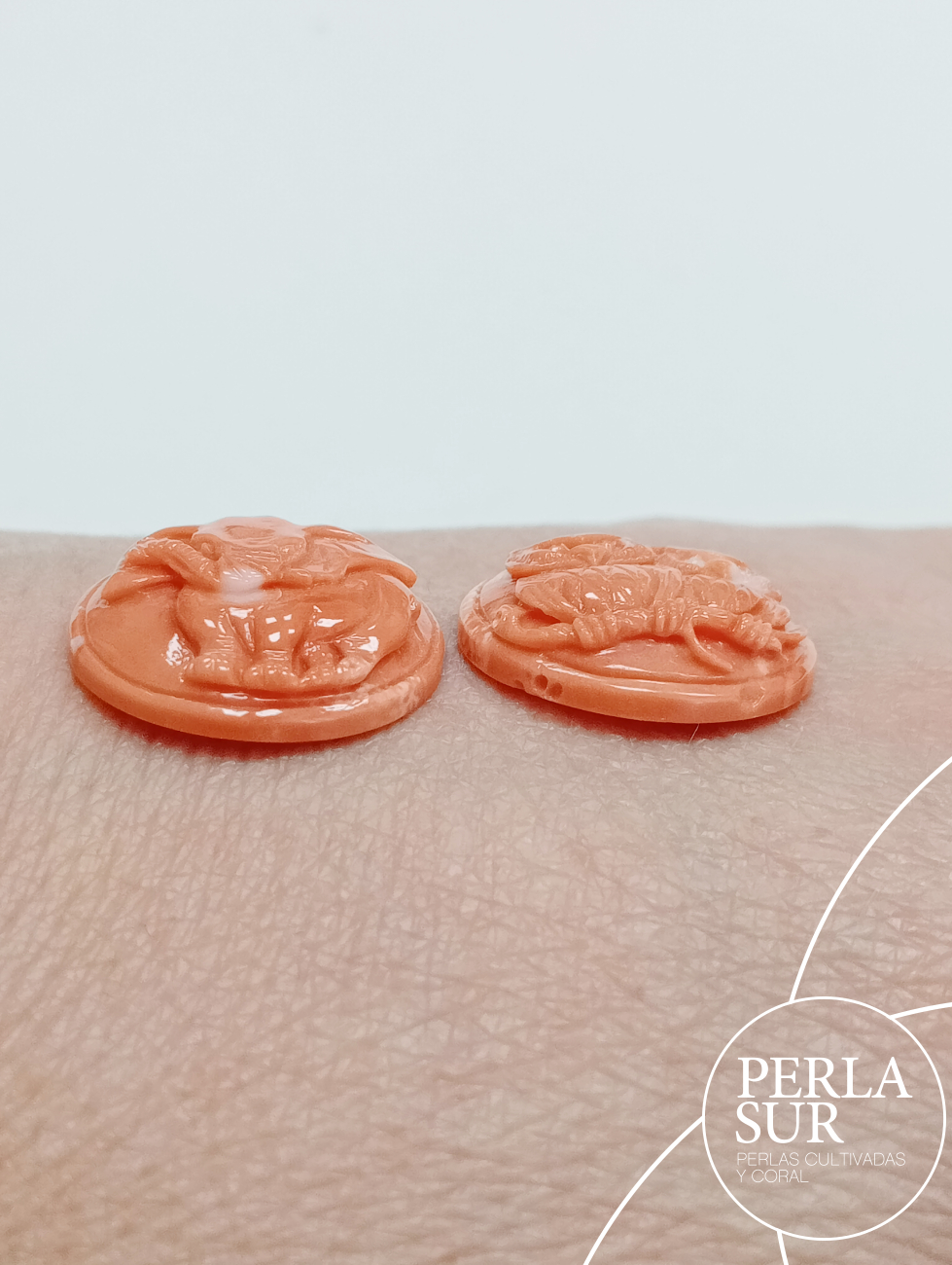 Cabujón Elefante 18mm Coral Japonés - Imagen 2