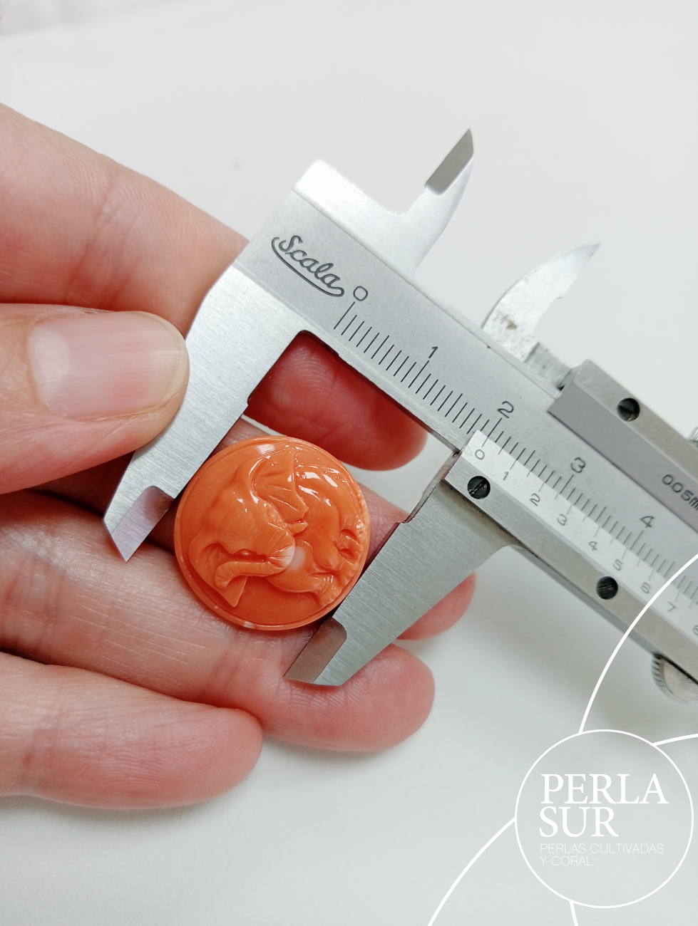 Cabujón Elefante 18mm Coral Japonés - Imagen 3