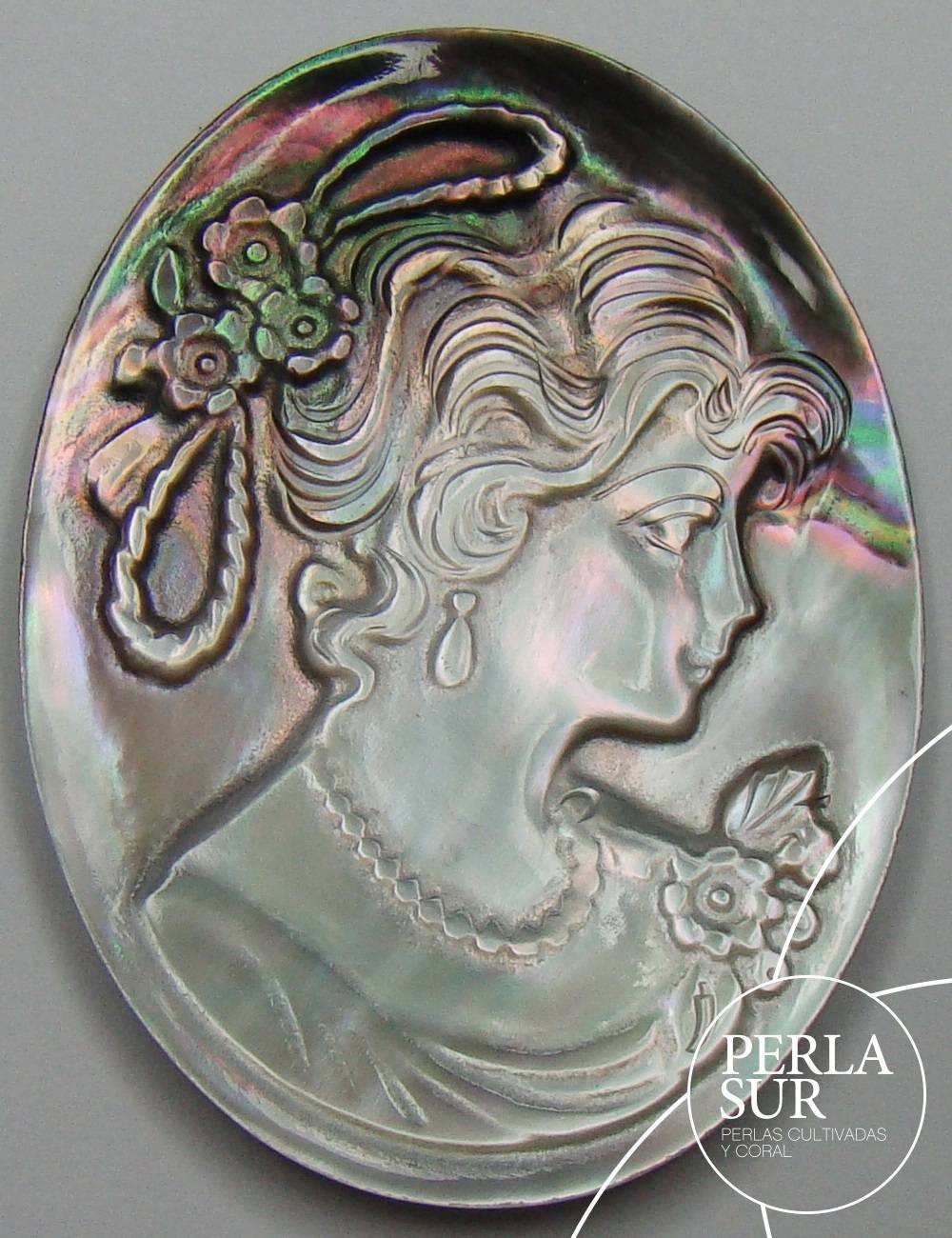 Helena 30x40mm Camafeo Nácar Tahití