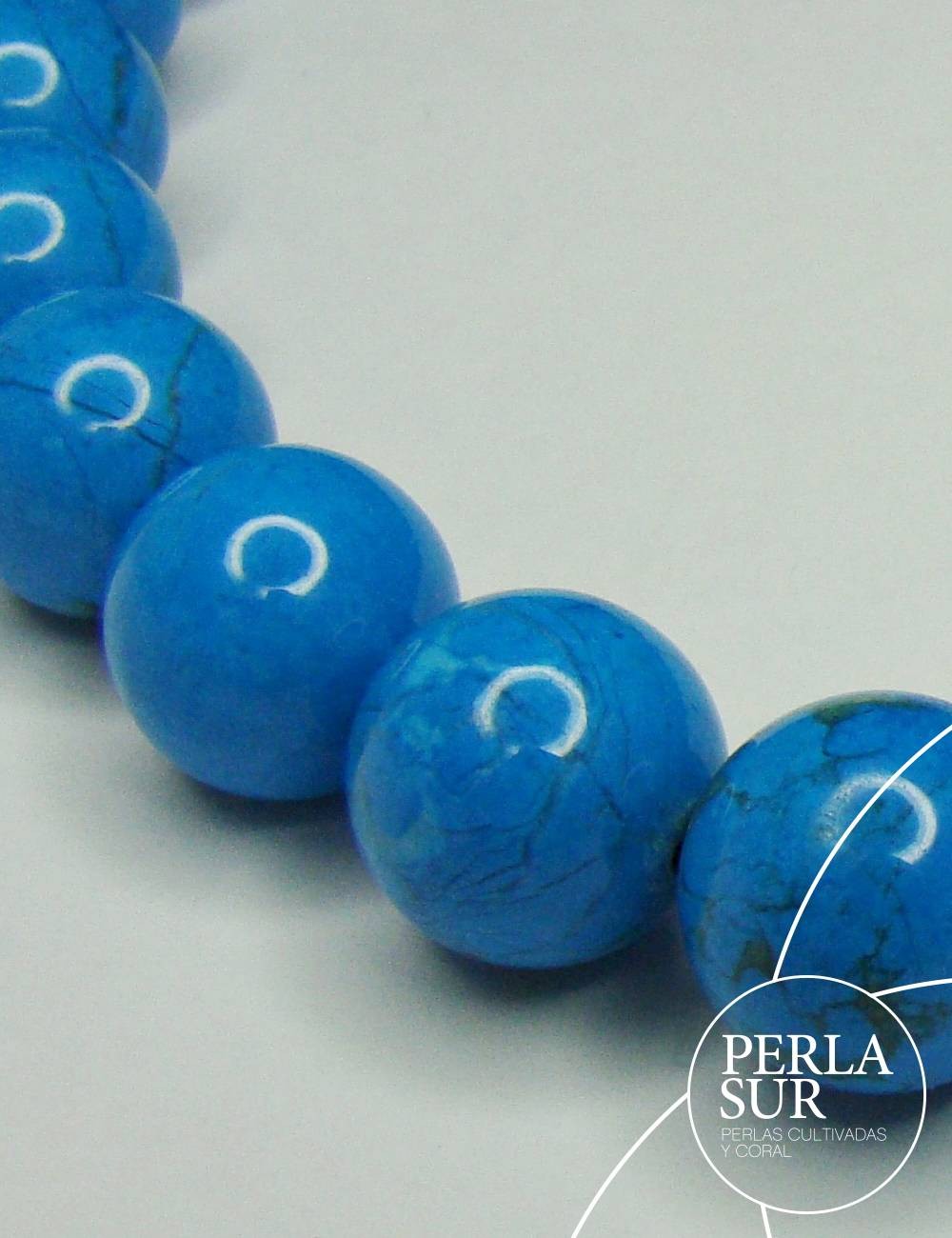 Hilo Bola 12mm Howlita Turquesa