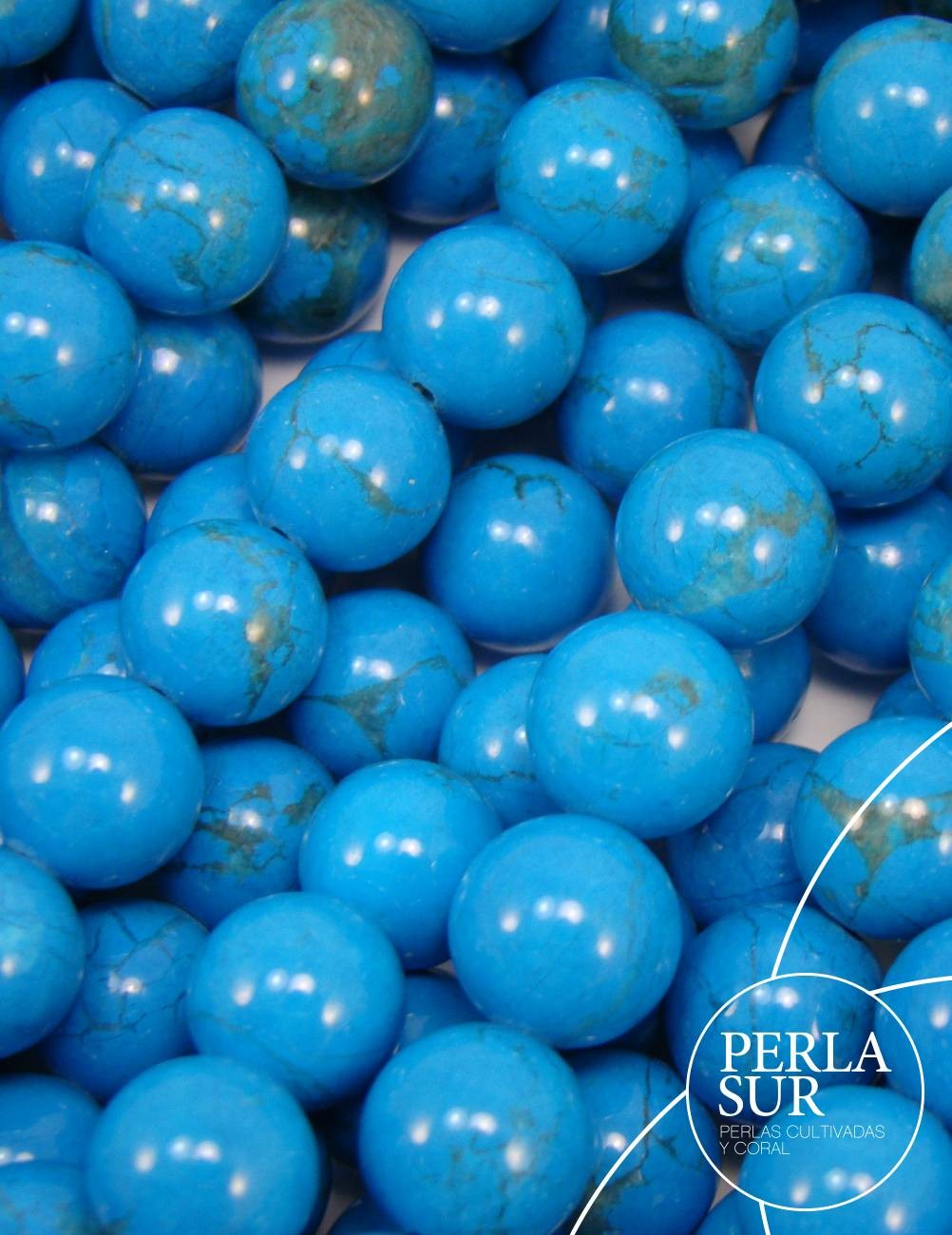 Hilo Bola 12mm Howlita Turquesa