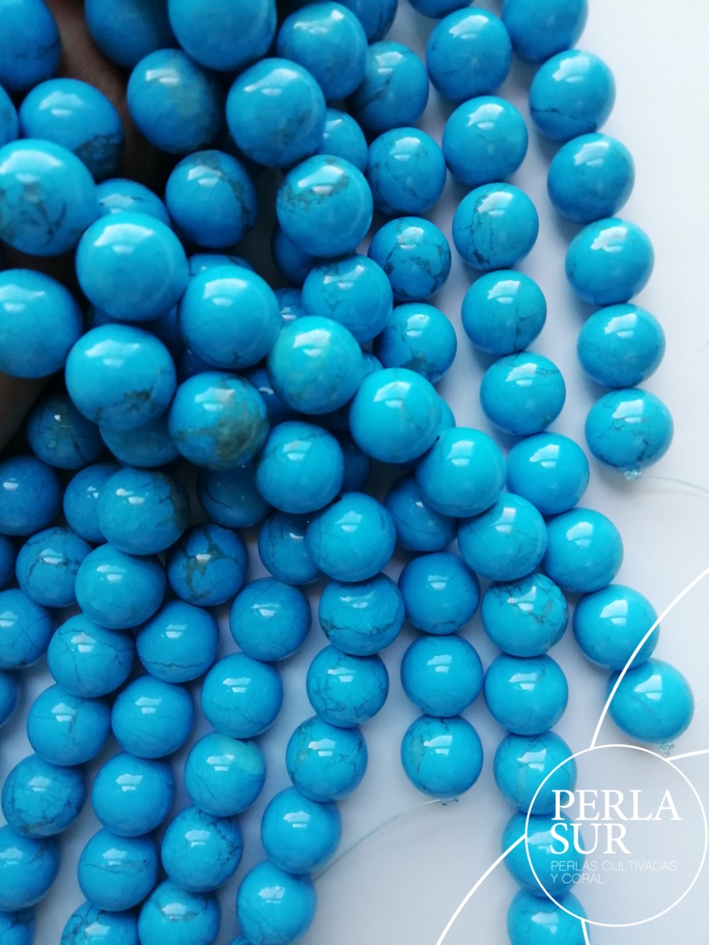 Hilo Bola 12mm Howlita Turquesa