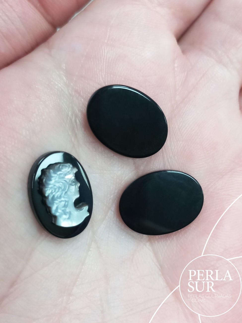 Par 12x16mm Victoria Camafeo Nácar Australiana + Ónix