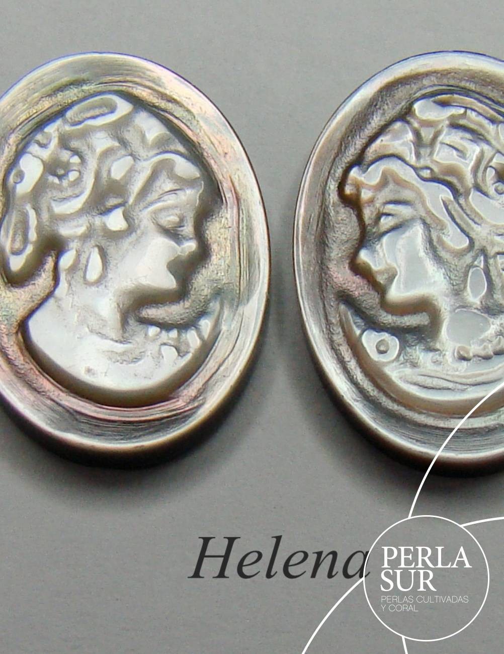 Par 10x14mm Helena Camafeo Nácar Tahití
