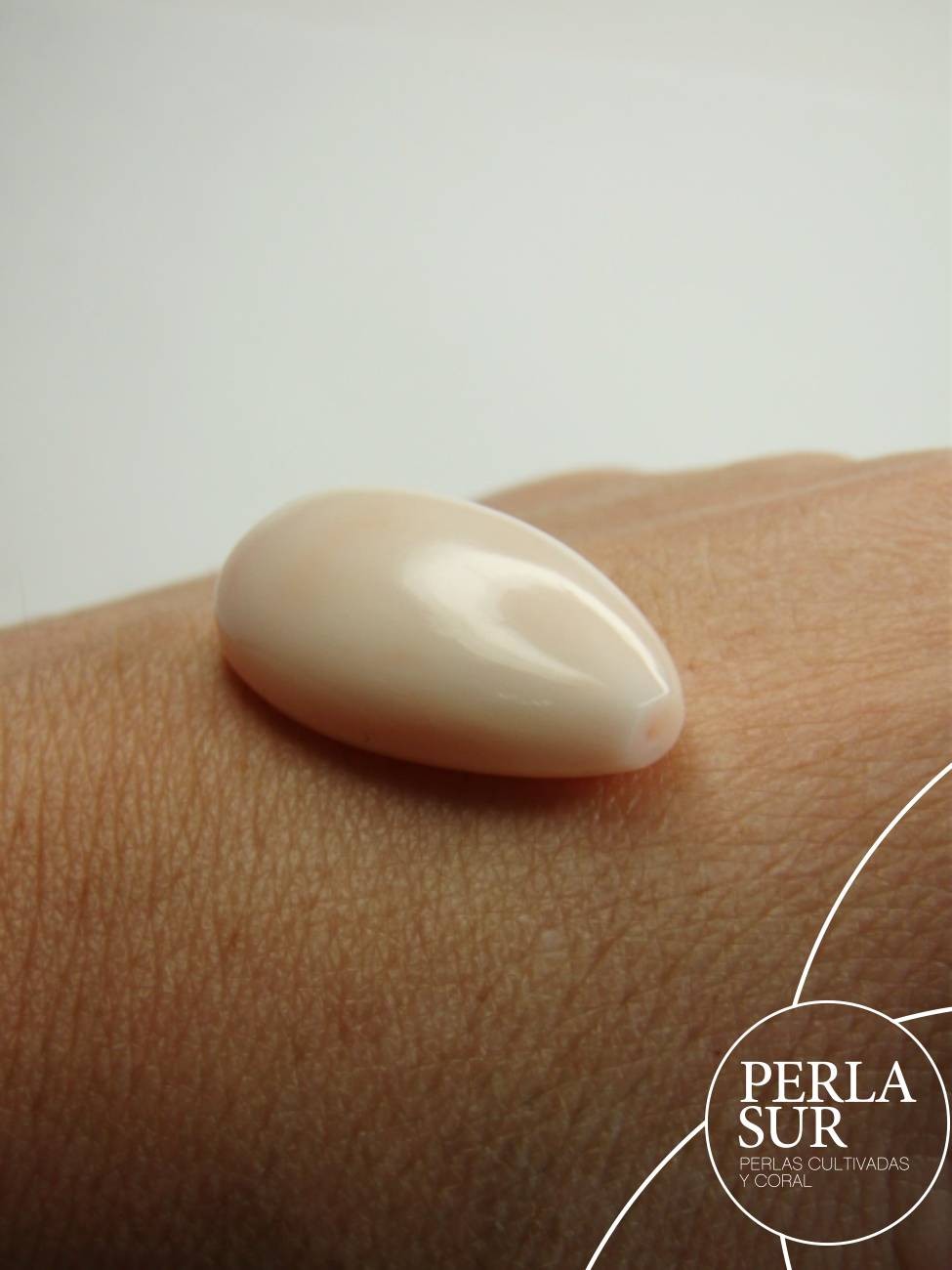 Perilla 28x16mm coral rosa